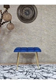 Gold Sivriltme Ayaklı 60 cm Puf Bench - Puf - Bench - Oturak - Mutfak Oturağı - Antre Oturağı Mavi Renk 60 x 40 Boyut/Ebat thumbnail 2