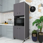 Kenzlife fırın dolabı cahide gri 180*65*50 mutfak XLARGE ayaklı banyo kiler ofis - 1