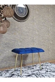 Gold Sivriltme Ayaklı 60 cm Puf Bench - Puf - Bench - Oturak - Mutfak Oturağı - Antre Oturağı Mavi Renk 60 x 40 Boyut/Ebat thumbnail 3