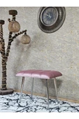 Krom Sivriltme Ayaklı 60 cm Puf Bench - Puf - Bench - Oturak - Mutfak Oturağı - Antre Oturağı Pembe Renk 60 x 40 Boyut/Ebat thumbnail 1