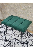 Siyah Sivriltmel Ayaklı 60 cm Puf Bench - Puf - Bench - Oturak - Mutfak Oturağı - Antre Oturağı Yeşil Renk 60 x 40 Boyut/Ebat - 4
