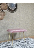 Gold Sivriltme Ayaklı 60 cm Puf Bench - Puf - Bench - Oturak - Mutfak Oturağı - Antre Oturağı Pembe Renk 60 x 40 Boyut/Ebat thumbnail 3