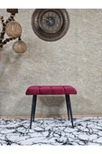 Siyah Sivriltmel Ayaklı 60 cm Puf Bench - Puf - Bench - Oturak - Mutfak Oturağı - Antre Oturağı Bordo Renk 60 x 40 Boyut/Ebat thumbnail 2