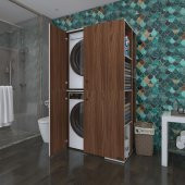 Kenzlife çamaşır-kurutma makinesi dolabı kapaklı foka cvz 180*090*60 banyo arkalıksız - 1