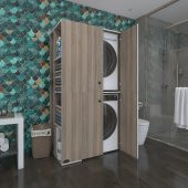 Kenzlife çamaşır-kurutma makinesi dolabı kapaklı foka crd 180*090*60 banyo arkalıksız - 1