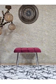 Krom Sivriltme Ayaklı 60 cm Puf Bench - Puf - Bench - Oturak - Mutfak Oturağı - Antre Oturağı Bordo Renk 60 x 40 Boyut/Ebat thumbnail 2