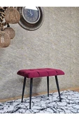 Siyah Sivriltmel Ayaklı 60 cm Puf Bench - Puf - Bench - Oturak - Mutfak Oturağı - Antre Oturağı Bordo Renk 60 x 40 Boyut/Ebat thumbnail 3