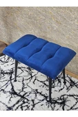 Siyah Sivriltmel Ayaklı 60 cm Puf Bench - Puf - Bench - Oturak - Mutfak Oturağı - Antre Oturağı Mavi Renk 60 x 40 Boyut/Ebat thumbnail 4