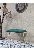 Gold Sivriltme Ayaklı 60 cm Puf Bench - Puf - Bench - Oturak - Mutfak Oturağı - Antre Oturağı Yeşil Renk 60 x 40 Boyut/Ebat thumbnail 1