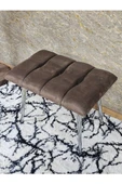 Krom Sivriltme Ayaklı 60 cm Puf Bench - Puf - Bench - Oturak - Mutfak Oturağı - Antre Oturağı Kahverengi Renk 60 x 40 Boyut/Ebat thumbnail 4