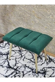 Gold Sivriltme Ayaklı 60 cm Puf Bench - Puf - Bench - Oturak - Mutfak Oturağı - Antre Oturağı Yeşil Renk 60 x 40 Boyut/Ebat thumbnail 4