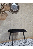 Siyah Sivriltmel Ayaklı 60 cm Puf Bench - Puf - Bench - Oturak - Mutfak Oturağı - Antre Oturağı Siyah Renk 60 x 40 Boyut/Ebat thumbnail 3