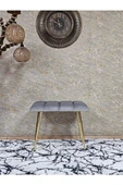 Gold Sivriltme Ayaklı 60 cm Puf Bench - Puf - Bench - Oturak - Mutfak Oturağı - Antre Oturağı Gri Renk 60 x 40 Boyut/Ebat thumbnail 2