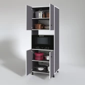 Kenzlife fırın dolabı cahide gri 180*65*50 mutfak XLARGE ayaklı banyo kiler ofis - 2