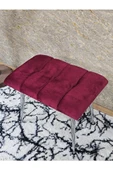 Krom Sivriltme Ayaklı 60 cm Puf Bench - Puf - Bench - Oturak - Mutfak Oturağı - Antre Oturağı Bordo Renk 60 x 40 Boyut/Ebat thumbnail 4