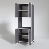 Kenzlife fırın dolabı cahide gri 180*65*50 mutfak XLARGE ayaklı banyo kiler ofis - 3