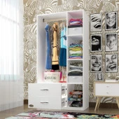Kenzlife giysi dolabı hülagü 175*90*40 byz gardırop 2 çekmeceli - 1