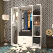 Kenzlife giysi dolabı orhan 175*120*40 byz gardırop 2 çekmeceli thumbnail 1