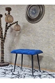 Siyah Sivriltmel Ayaklı 60 cm Puf Bench - Puf - Bench - Oturak - Mutfak Oturağı - Antre Oturağı Mavi Renk 60 x 40 Boyut/Ebat thumbnail 1
