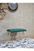Gold Sivriltme Ayaklı 60 cm Puf Bench - Puf - Bench - Oturak - Mutfak Oturağı - Antre Oturağı Yeşil Renk 60 x 40 Boyut/Ebat thumbnail 3