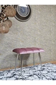 Krom Sivriltme Ayaklı 60 cm Puf Bench - Puf - Bench - Oturak - Mutfak Oturağı - Antre Oturağı Pembe Renk 60 x 40 Boyut/Ebat thumbnail 3