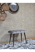Siyah Sivriltmel Ayaklı 60 cm Puf Bench - Puf - Bench - Oturak - Mutfak Oturağı - Antre Oturağı Gri Renk 60 x 40 Boyut/Ebat thumbnail 3