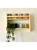 Ahşap Çok Amaçlı Raf Dolap Montesori 2 Yönlü Baharatlık DARKOOB03 - 4