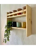 Ahşap Çok Amaçlı Raf Dolap Montesori 2 Yönlü Baharatlık DARKOOB03 - 5