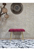 Gold Sivriltme Ayaklı 60 cm Puf Bench - Puf - Bench - Oturak - Mutfak Oturağı - Antre Oturağı Bordo Renk 60 x 40 Boyut/Ebat thumbnail 2