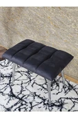 Krom Sivriltme Ayaklı 60 cm Puf Bench - Puf - Bench - Oturak - Mutfak Oturağı - Antre Oturağı Füme Renk 60 x 40 Boyut/Ebat thumbnail 4