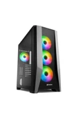 SHARKOON TG7M RGB ARGB Temperli Yan Cam, 4x120mm ARGB Fan, Type-C 3.2 Gen 2, Siyah, Mid-Tower Kasa - 1
