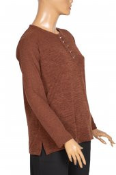 Arpati Kadın Şura Büyük Beden Mevsimlik Taba Bluz - 3