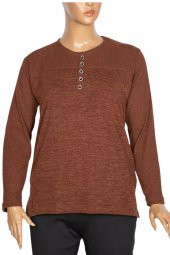 Arpati Kadın Şura Büyük Beden Mevsimlik Taba Bluz - 1