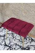 Gold Sivriltme Ayaklı 60 cm Puf Bench - Puf - Bench - Oturak - Mutfak Oturağı - Antre Oturağı Bordo Renk 60 x 40 Boyut/Ebat thumbnail 4