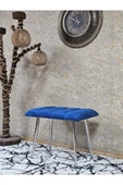 Krom Sivriltme Ayaklı 60 cm Puf Bench - Puf - Bench - Oturak - Mutfak Oturağı - Antre Oturağı Mavi Renk 60 x 40 Boyut/Ebat thumbnail 1