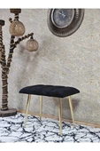 Gold Sivriltme Ayaklı 60 cm Puf Bench - Puf - Bench - Oturak - Mutfak Oturağı - Antre Oturağı Siyah Renk 60 x 40 Boyut/Ebat thumbnail 1
