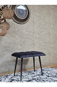 Siyah Sivriltmel Ayaklı 60 cm Puf Bench - Puf - Bench - Oturak - Mutfak Oturağı - Antre Oturağı Füme Renk 60 x 40 Boyut/Ebat thumbnail 3