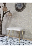 Gold Sivriltme Ayaklı 60 cm Puf Bench - Puf - Bench - Oturak - Mutfak Oturağı - Antre Oturağı Krem Renk 60 x 40 Boyut/Ebat thumbnail 2