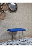 Krom Sivriltme Ayaklı 60 cm Puf Bench - Puf - Bench - Oturak - Mutfak Oturağı - Antre Oturağı Mavi Renk 60 x 40 Boyut/Ebat thumbnail 3