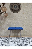 Krom Sivriltme Ayaklı 60 cm Puf Bench - Puf - Bench - Oturak - Mutfak Oturağı - Antre Oturağı Mavi Renk 60 x 40 Boyut/Ebat thumbnail 2