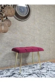 Gold Sivriltme Ayaklı 60 cm Puf Bench - Puf - Bench - Oturak - Mutfak Oturağı - Antre Oturağı Bordo Renk 60 x 40 Boyut/Ebat thumbnail 3