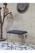 Gold Sivriltme Ayaklı 60 cm Puf Bench - Puf - Bench - Oturak - Mutfak Oturağı - Antre Oturağı Füme Renk 60 x 40 Boyut/Ebat thumbnail 1