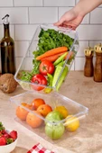 2 Li Kapaklı Buzdolabı Organizeri & Buzdolabı Düzenleyici 4,5 lt - 3