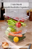 2 Li Kapaklı Buzdolabı Organizeri & Buzdolabı Düzenleyici 6 lt thumbnail 1
