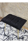 Gold Sivriltme Ayaklı 60 cm Puf Bench - Puf - Bench - Oturak - Mutfak Oturağı - Antre Oturağı Siyah Renk 60 x 40 Boyut/Ebat thumbnail 4