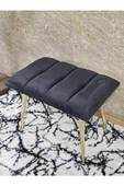 Gold Sivriltme Ayaklı 60 cm Puf Bench - Puf - Bench - Oturak - Mutfak Oturağı - Antre Oturağı Füme Renk 60 x 40 Boyut/Ebat thumbnail 4