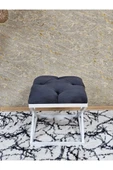 Beyaz Boyalı 45 cm x 45 cm Çaprazlı Puf Bench Oturak Füme Renk 45 x 45 Boyut/Ebat thumbnail 2