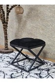 Siyah Boyalı 45 cm x 45 cm Çaprazlı Puf Bench Oturak Siyah Renk 45 x 45 Boyut/Ebat thumbnail 1