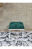 Beyaz Boyalı 45 cm x 45 cm Çaprazlı Puf Bench Oturak Yeşil Renk 45 x 45 Boyut/Ebat thumbnail 2