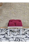 Beyaz Boyalı 45 cm x 45 cm Çaprazlı Puf Bench Oturak Bordo Renk 45 x 45 Boyut/Ebat thumbnail 2